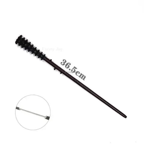 Black wand with spiral ridges, 36.5cm, for Anime Cosplay Metal Core Magic Wand enthusiasts