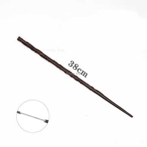 Dark wooden 38cm Anime Cosplay Metal Core Magic Wand for enthusiasts and collectors