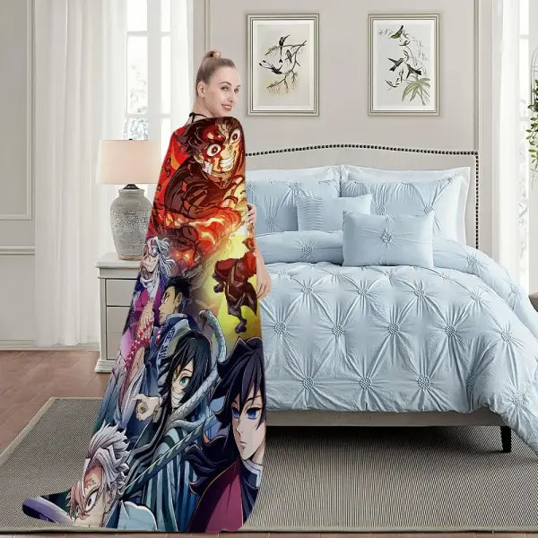 Anime D-Demon S-Slayer To the Hashira Training Blanket Plush Nap Sofa rug for Warm Office Bedroom Birthday Home Travel