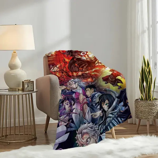 Anime D-Demon S-Slayer To the Hashira Training Blanket Plush Nap Sofa rug for Warm Office Bedroom Birthday Home Travel