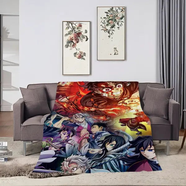 Anime D-Demon S-Slayer To the Hashira Training Blanket Plush Nap Sofa rug for Warm Office Bedroom Birthday Home Travel