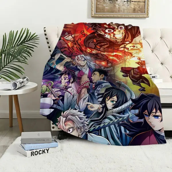 Anime D-Demon S-Slayer To the Hashira Training Blanket Plush Nap Sofa rug for Warm Office Bedroom Birthday Home Travel