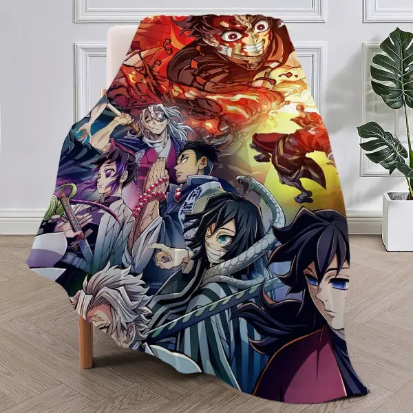 Anime D-Demon S-Slayer To the Hashira Training Blanket Plush Nap Sofa rug for Warm Office Bedroom Birthday Home Travel