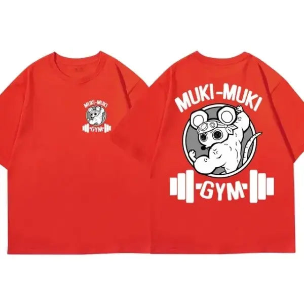 Demon Slayer Uzui Tengen T-Shirt – Unisex Oversized Anime Gym Tee with Muscular Mouse Print - 8 / XXL