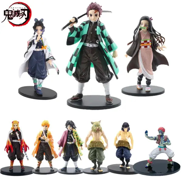 Anime Figure Kamado Tanjirou Nezuko Demon Slayer Figure Action Figures PVC Model Toys Zenitsu Figurine Inosuke Kimetsu