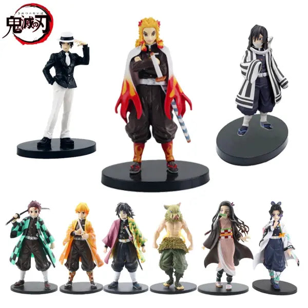 Anime Figure Kamado Tanjirou Nezuko Demon Slayer Figure Action Figures PVC Model Toys Zenitsu Figurine Inosuke Kimetsu
