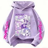 Purple Pullover Anime Hoodie Kids Polyester Casual Wear - ac11 / 120cm