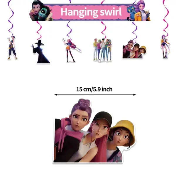 Anime Movie Kpops Demons Hunte Party Favors Slap bracelet Gift Bag tattoo Sticker Card Balloons Birthday Party Decora