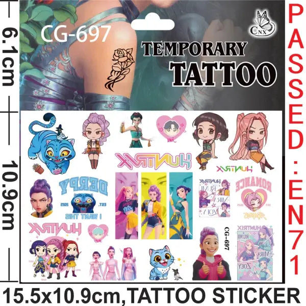 Anime Movie Kpops Demons Hunte Party Favors Slap bracelet Gift Bag tattoo Sticker Card Balloons Birthday Party Decora
