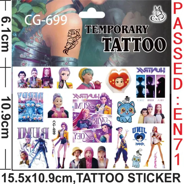 Demon Slayer Party Favors Set: Slap Bracelets Tattoos Cards & Balloons Manga Birthday Supplies - 1pcs Tattoo stickers 1