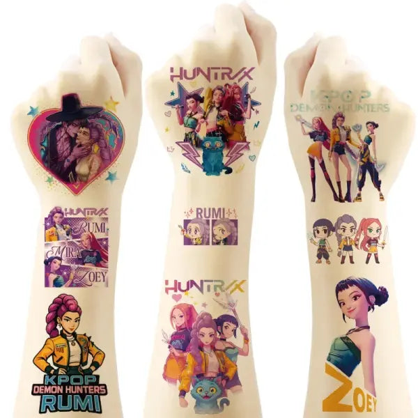 Anime Movie Kpops Demons Hunte Party Favors Slap bracelet Gift Bag tattoo Sticker Card Balloons Birthday Party Decora