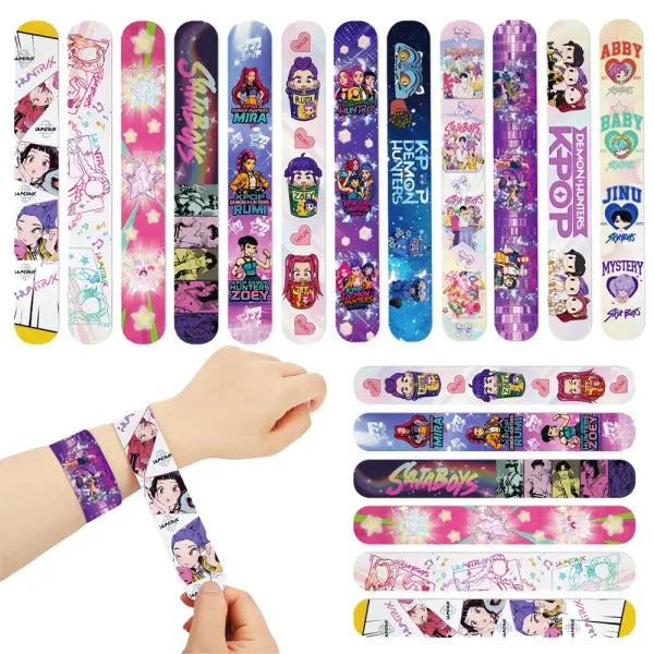 Anime Movie Kpops Demons Hunte Party Favors Slap bracelet Gift Bag tattoo Sticker Card Balloons Birthday Party Decora
