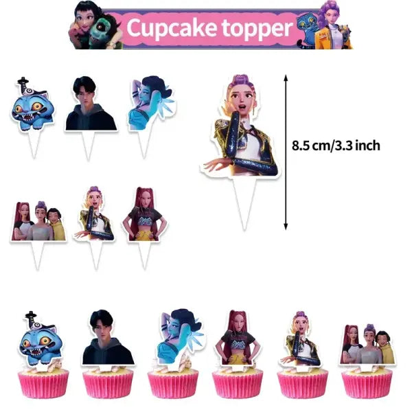 Anime Movie Kpops Demons Hunte Party Favors Slap bracelet Gift Bag tattoo Sticker Card Balloons Birthday Party Decora