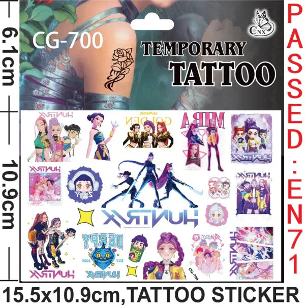 Demon Slayer Party Favors Set: Slap Bracelets Tattoos Cards & Balloons Manga Birthday Supplies - 1pcs Tattoo stickers 4