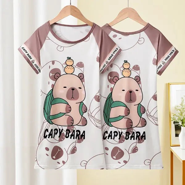 Anime Sanrio Cinnamoroll Children’s Pajamas Kawaii Nightgown Cute Nightdress Short-sleeve Sleepwear Dress Girl Gift