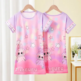 Anime Sanrio Cinnamoroll Children’s Pajamas Kawaii Nightgown Cute Nightdress Short-sleeve Sleepwear Dress Girl Gift
