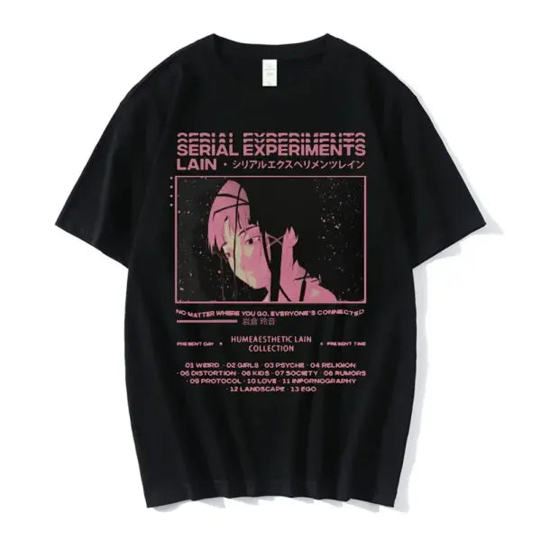 Serial Experiments Lain Anime T-Shirt – Unisex Manga Graphic Sci-Fi Short Sleeve Tee - 0362 / XL