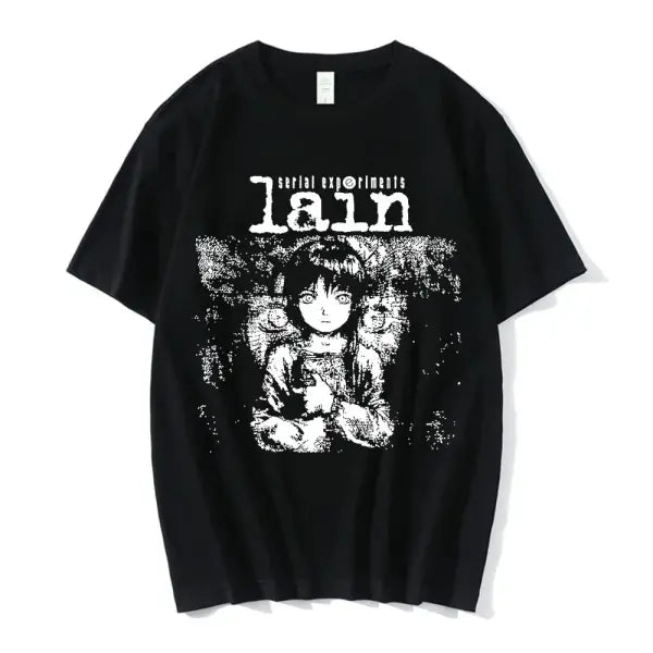 Serial Experiments Lain Anime T-Shirt – Unisex Manga Graphic Sci-Fi Short Sleeve Tee - 0361 / L