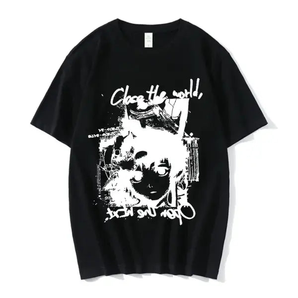 Serial Experiments Lain Anime T-Shirt – Unisex Manga Graphic Sci-Fi Short Sleeve Tee - 0368 / M