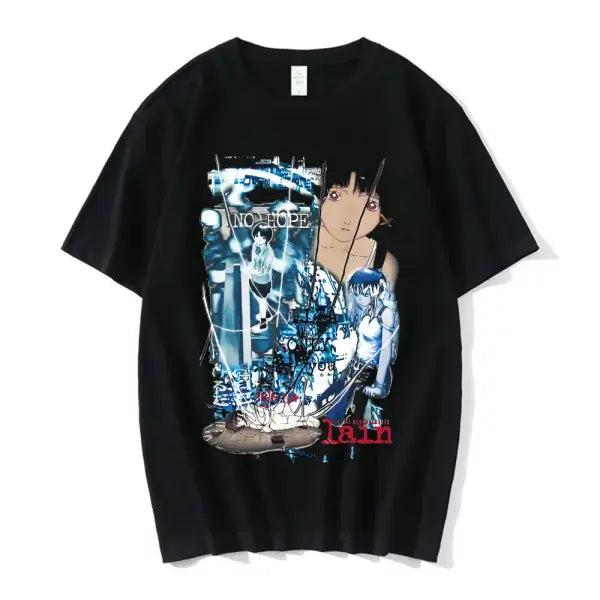 Serial Experiments Lain Anime T-Shirt – Unisex Manga Graphic Sci-Fi Short Sleeve Tee - 0367 / S