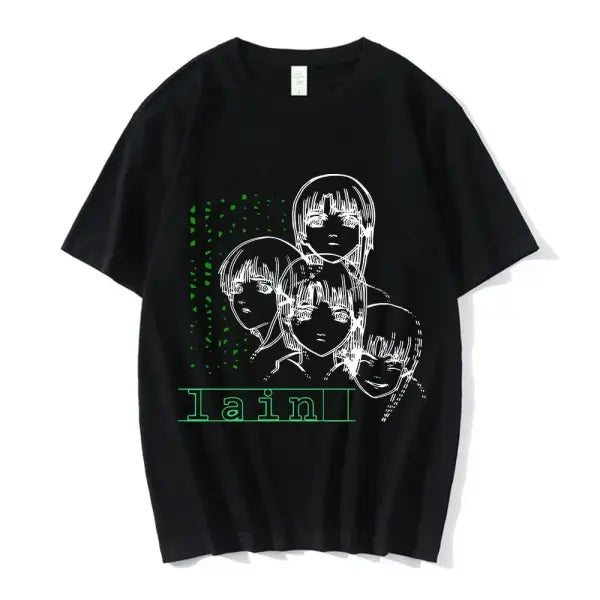 Serial Experiments Lain Anime T-Shirt – Unisex Manga Graphic Sci-Fi Short Sleeve Tee - 0369 / L