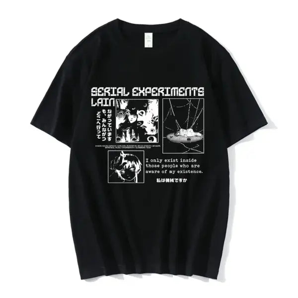 Serial Experiments Lain Anime T-Shirt – Unisex Manga Graphic Sci-Fi Short Sleeve Tee - 03615 / XXXL