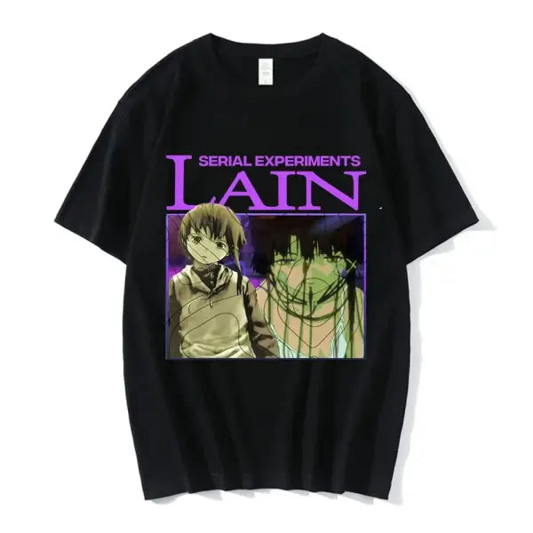 Serial Experiments Lain Anime T-Shirt – Unisex Manga Graphic Sci-Fi Short Sleeve Tee - 03620 / XXXL