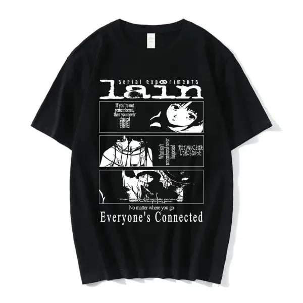 Serial Experiments Lain Anime T-Shirt – Unisex Manga Graphic Sci-Fi Short Sleeve Tee - 03611 / XXL