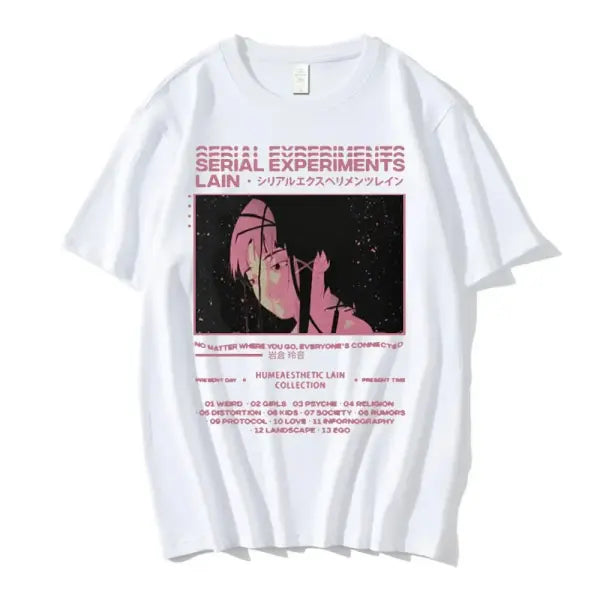 Serial Experiments Lain Anime T-Shirt – Unisex Manga Graphic Sci-Fi Short Sleeve Tee - 030 / L