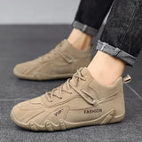 Ankle Boots For Men 2025 Spring Man Casual Sneakers Non Slip Khaki Work Mens Shoe Short Boots Loafers Lace Up