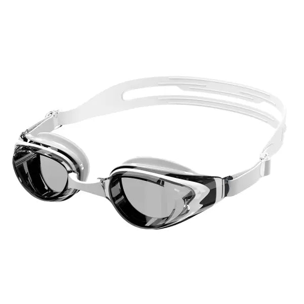 Anti-fog Swim Goggles Adult Size UV Protection No Leaking Eyewear - White Gray