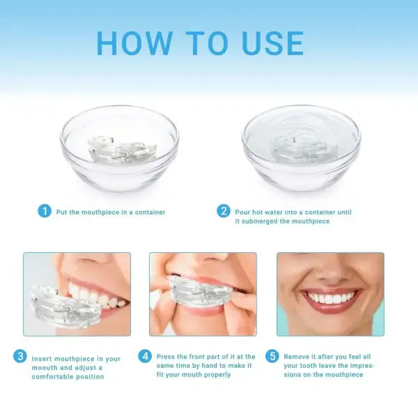 Anti-Snoring Mouth Guard Adjustable Mouthpiece - Night Time Teeth Mouthguard & Sleeping Bite Guard for Bruxism and Stop