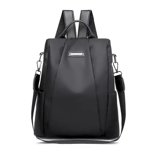 Anti-theft backpack women’s bag 2024 new Korean version trendy fashion bag nylon canvas oxford cloth backpack - black