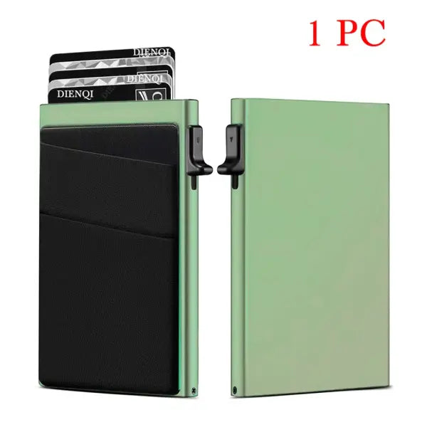 Protection Aluminum Metal Card Holder Minimalist Wallet - Light Green