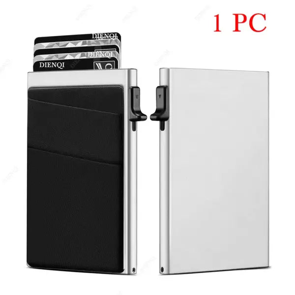 Protection Aluminum Metal Card Holder Minimalist Wallet - Silver