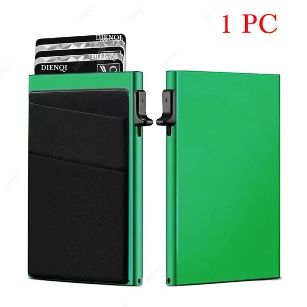 Protection Aluminum Metal Card Holder Minimalist Wallet - Green