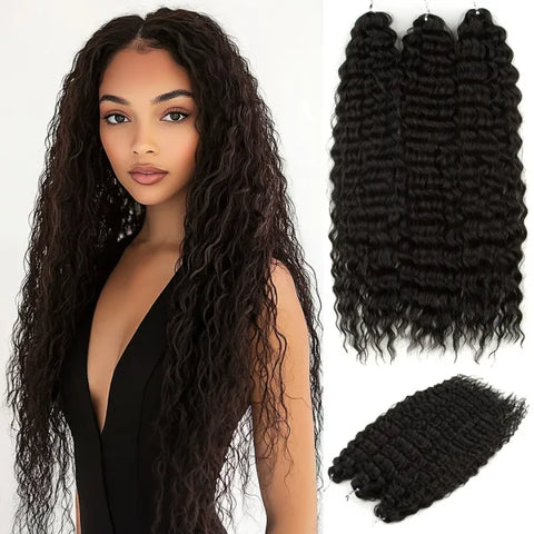 Ariel Synthetic Twist Crochet Hair – 24" Water Wave Braiding Extension - Himpall