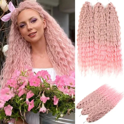 Ariel Synthetic Twist Crochet Hair – 24" Water Wave Braiding Extension - Himpall