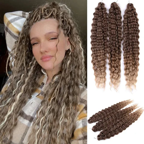 Ariel Synthetic Twist Crochet Hair – 24" Water Wave Braiding Extension - Himpall