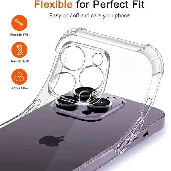 ArmorGuard Silicone Clear Case with Shockproof Protection for iPhone - Himpall