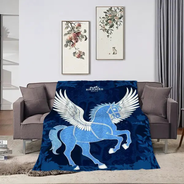 art warm soft luxury plush brand Fashion blanket for sofa living room office LOGO bedroom travel gift Flannel