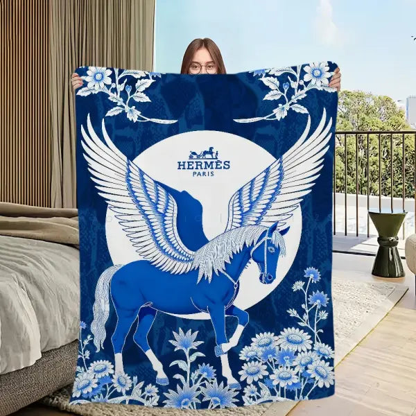 art warm soft luxury plush brand Fashion blanket for sofa living room office LOGO bedroom travel gift Flannel