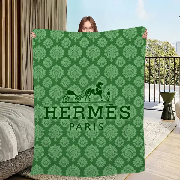 art warm soft luxury plush brand Fashion blanket for sofa living room office LOGO bedroom travel gift Flannel