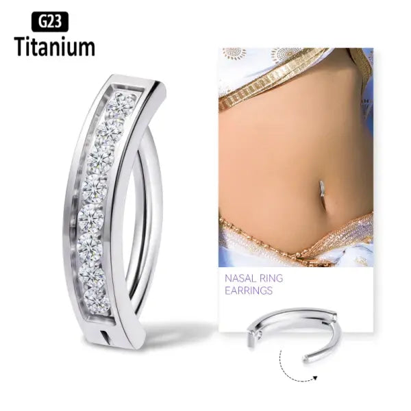 ASTM F136 Titanium Piercing 14G Belly Button Ring Reverse Curved Navel 10/12mm Bar Length Barbell Body Piercing Jewelry