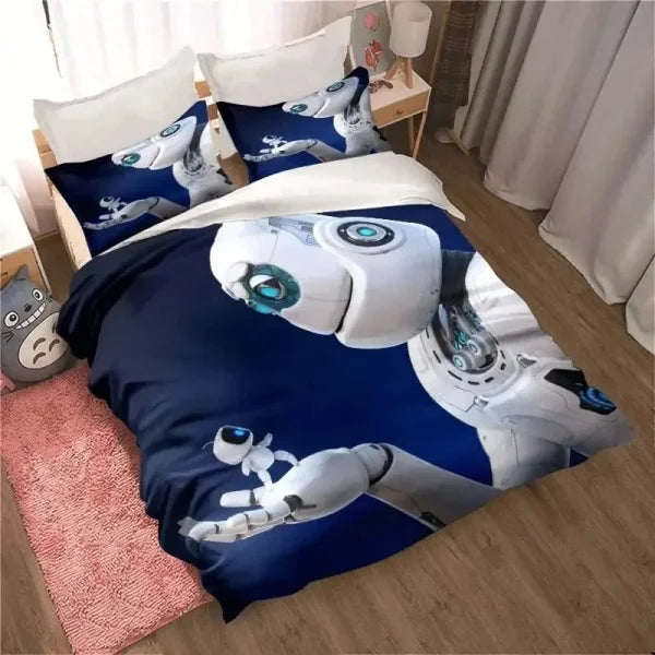 Astro Bot Cute Cartoon Bedding Set - Duvet Cover & Pillow Case for Kids & Adults - Himpall