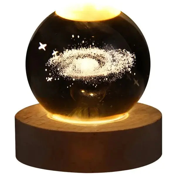 Illuminated astronomy crystal lights glowing planetary galaxy ball