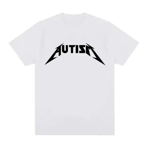 Autism Metal Rock Meme T-Shirt – Unisex Oversized Hip Hop Summer Short Sleeve Top