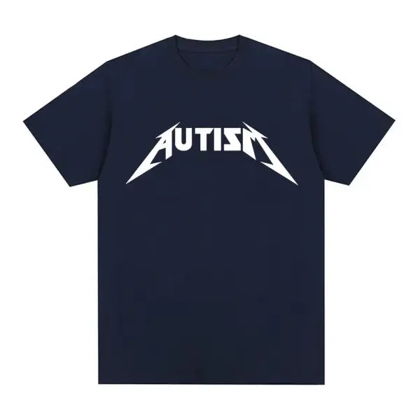 Autism Metal Rock Meme T-Shirt – Unisex Oversized Hip Hop Summer Short Sleeve Top