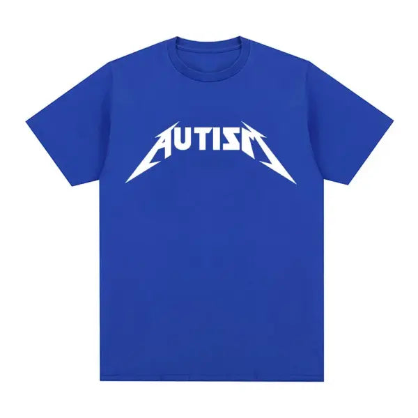 Autism Metal Rock Meme T-Shirt – Unisex Oversized Hip Hop Summer Short Sleeve Top