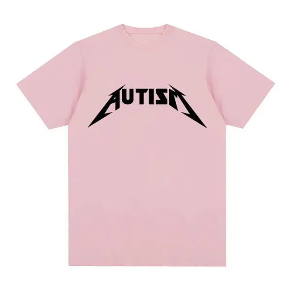 Autism Metal Rock Meme T-Shirt – Unisex Oversized Hip Hop Summer Short Sleeve Top